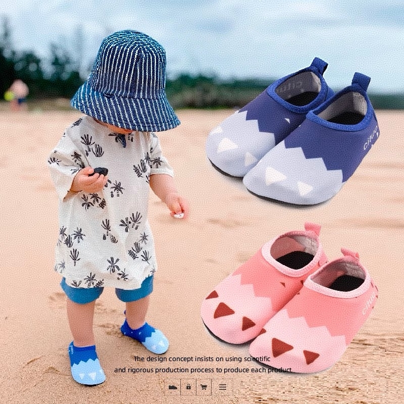 Пляжная обувь на мягкой подошве для аквапарка в помещении, детская нескользящая обувь на толстой подошве на открытом воздухе, летняя обувь для родителей и детей, женская обувь для плавания с сокровищами, носки