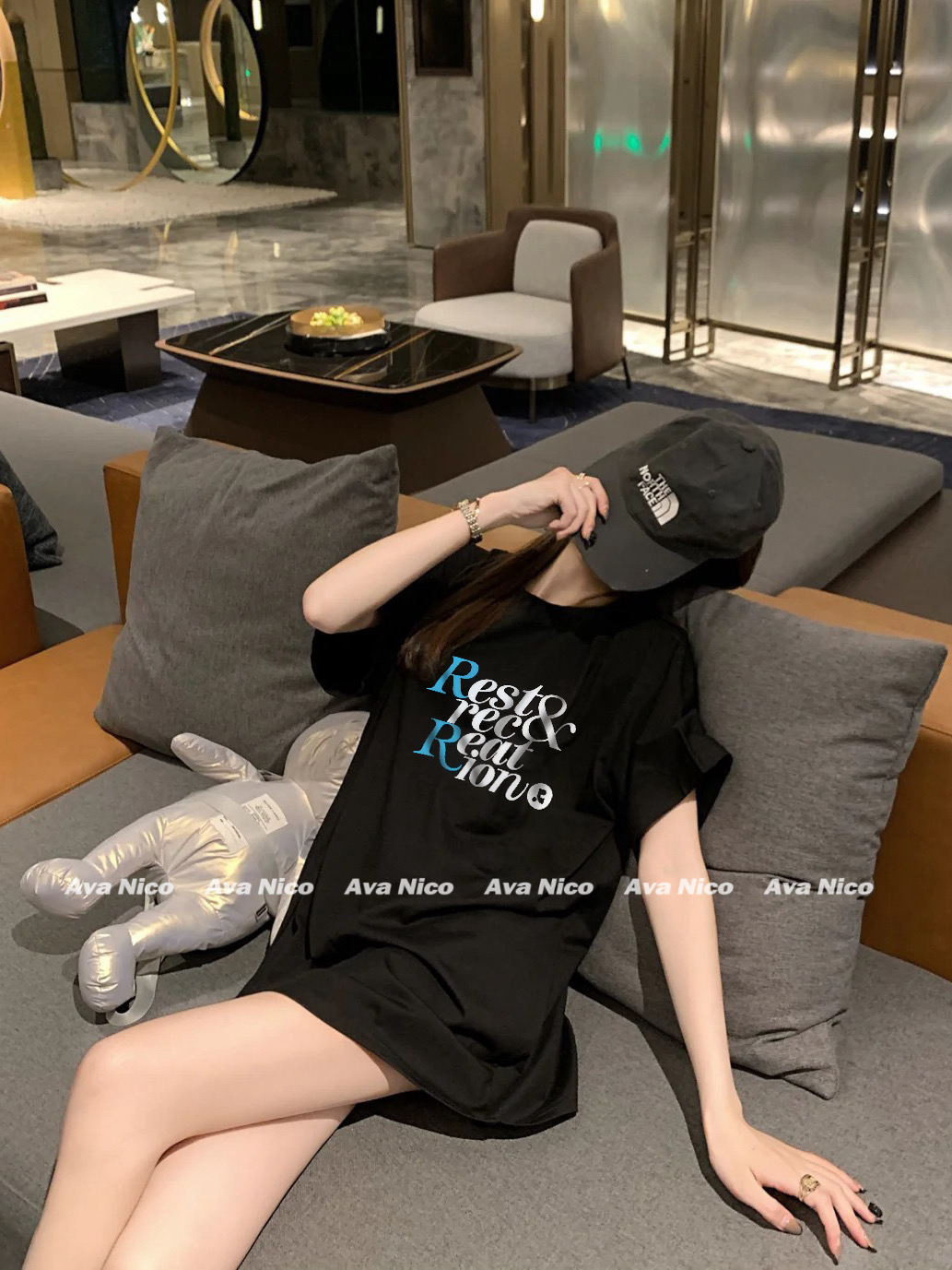 Seoul limited -женская свободная футболка с короткими рукавами tide от бренда Zhang Yuanying restrecreation с принтом для пары