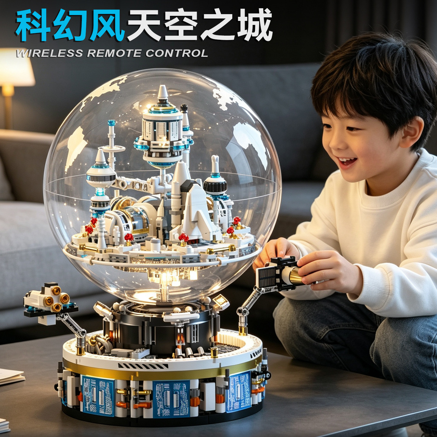 2026 новая научно-фантастическая модель Sky City для мальчиков и девочек, собранные электрические игрушки, подарки на День рождения для детей