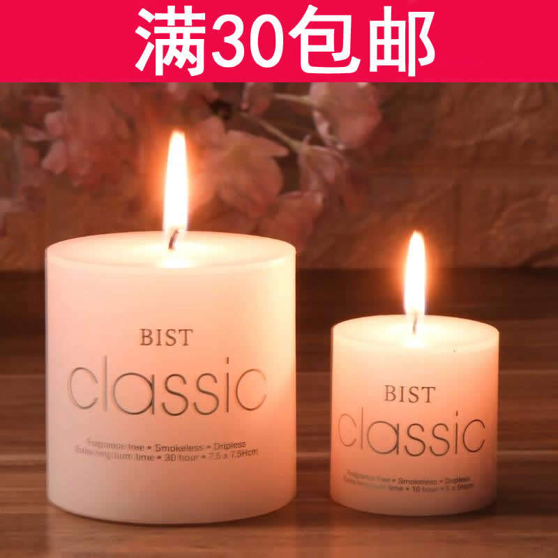 Бесплатная доставка Классическая/Classic column wax бездымная и без запаха Романтическая гостиничная свадебная свеча Белая свеча-колонна