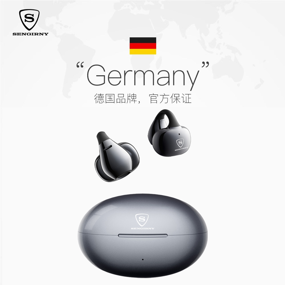 Немецкая беспроводная Bluetooth-гарнитура SENGIRNY с воздушной костной проводимостью, спортивная беспроводная гарнитура без вкладышей, с клипсой для ушей, новинка 2025 года