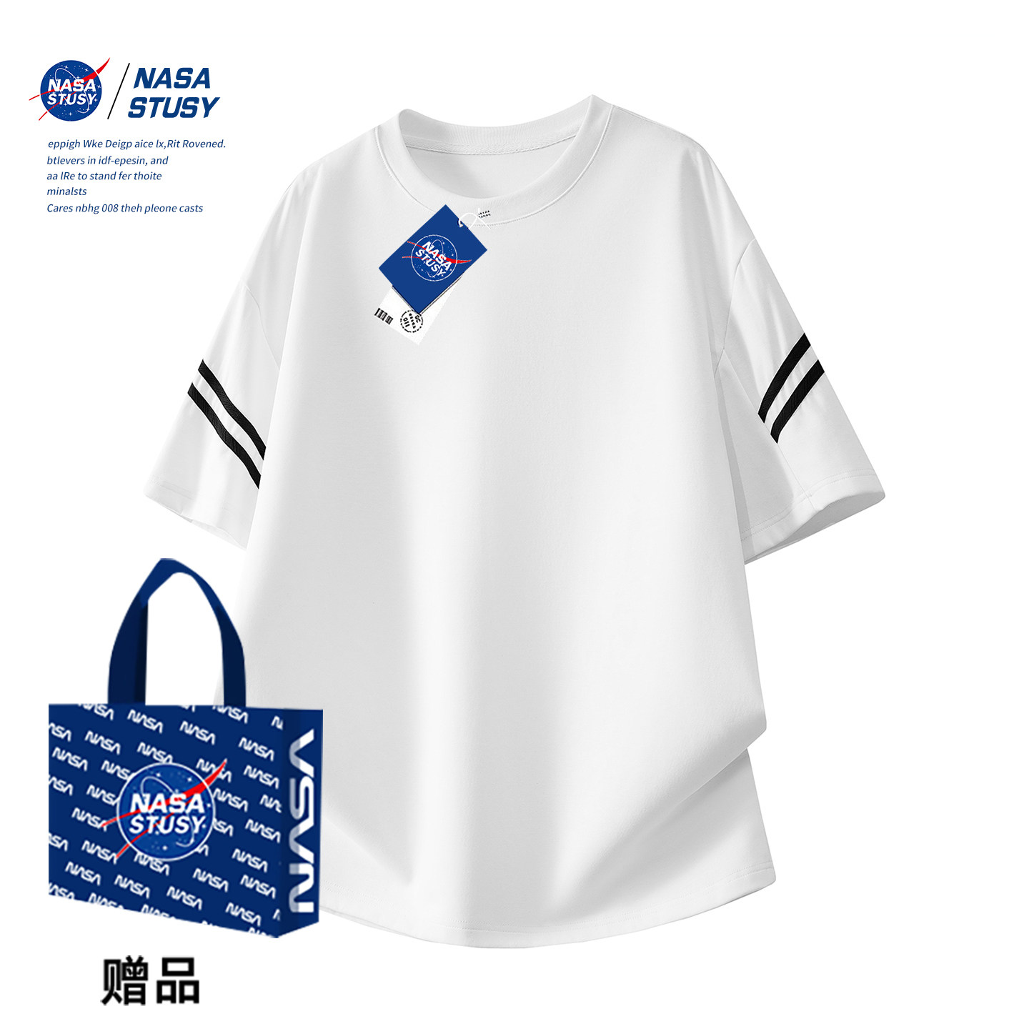 NASA STUSY American high street, новинка 2026 года, летняя мужская одежда, бренд couple tide, мужская футболка с короткими рукавами