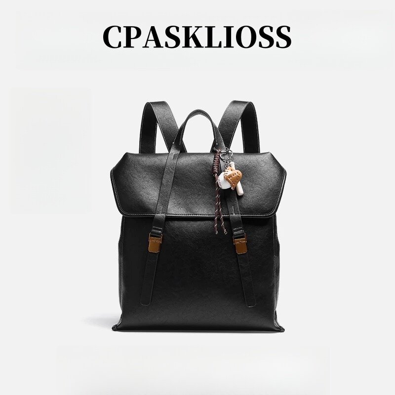 CPASKLIOSS, ретро-рюкзак из кожи растительного дубления для пригородных поездок, женская дорожная сумка для компьютера большой емкости, школьная сумка