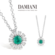 DAMIANI Official Margherita Daisy Collection 18K Platinum Gemstone Diamond Necklace for Women