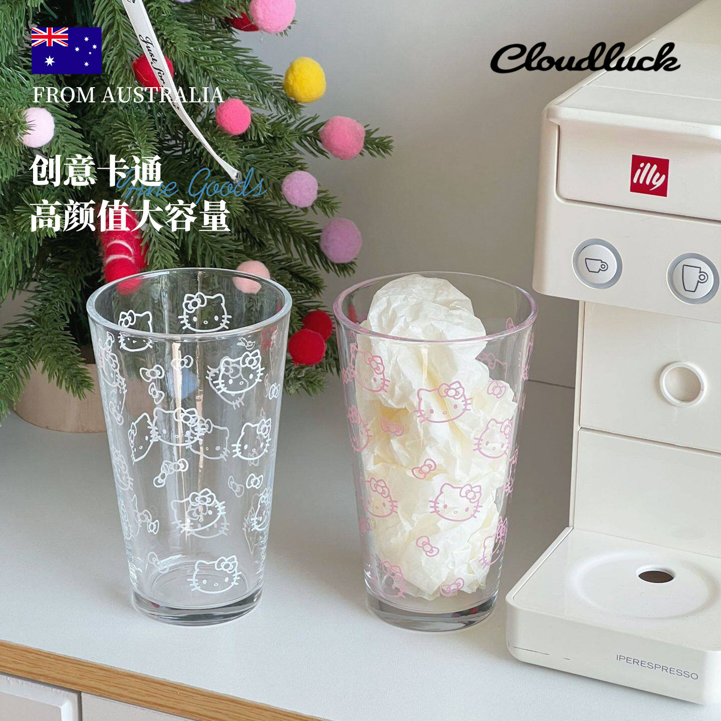 Cloudluck Australia hellokitty высококачественная стеклянная бытовая чашка для питья большой емкости CL63