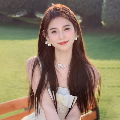 taobao agent 假发女长发全头套日常自然显白温柔八字刘海长直发仿真人发假发套