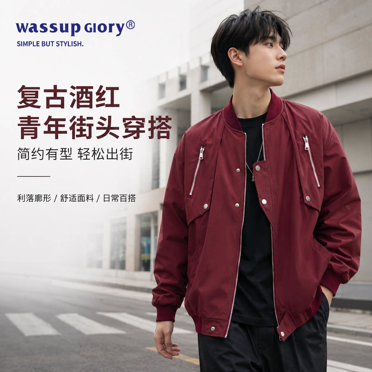 WASSUP GLORY, американская функциональная куртка с инструментами, мужская высококачественная хулиганская красивая весенне-осенняя куртка, бейсбольная форма для пары моделей