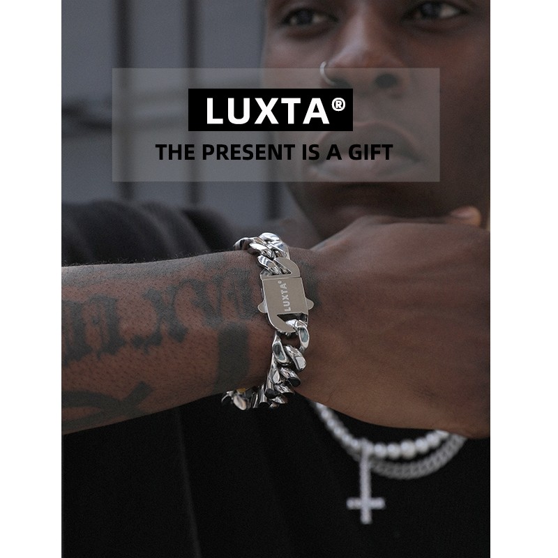 Кубинский браслет трехмерной огранки LUXTA в стиле хип-хоп, мужская кубинская цепочка из титановой стали, популярная в Европе и Соединенных Штатах, кубинский браслет