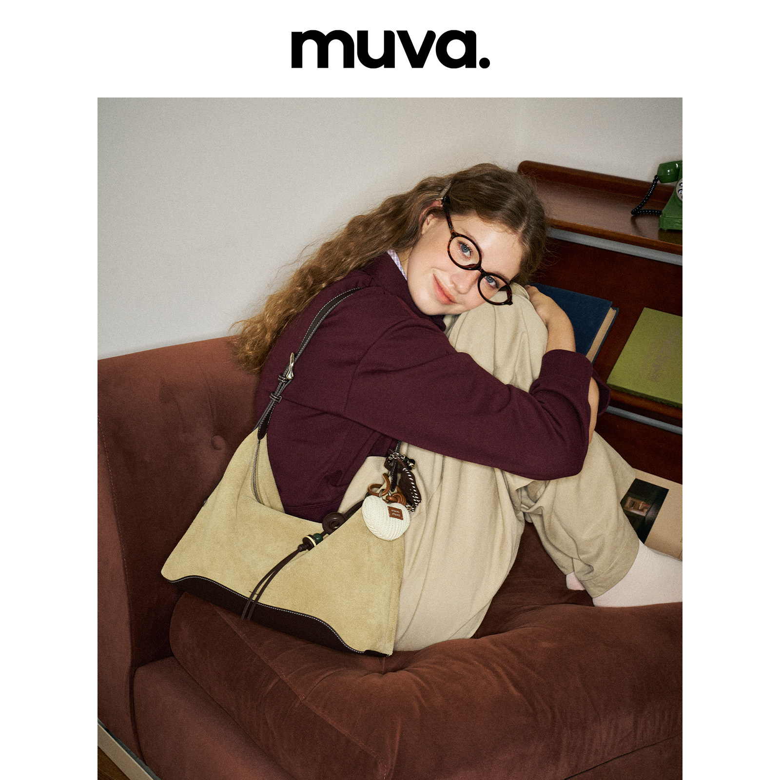 сумка-хобо muva из воловьей кожи и флиса, кожаная сумка на одно плечо, подмышечная сумка для пригородных поездок, сумка через плечо большой емкости, осень и зима 10.17 новый продукт