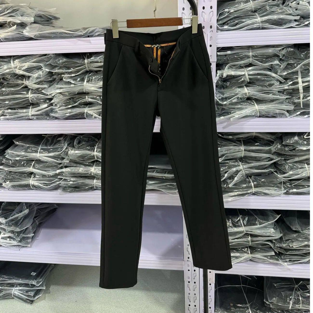 Summer thin business nylon men's net version milk silk straight tube high waisted trousers, versatile and fashionable pants for all seasons