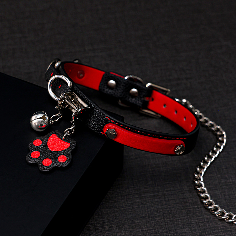 Puppy* cat claw bell collar female bell choker male neck ring neck strap jewelry lettering couple neck necklace traction