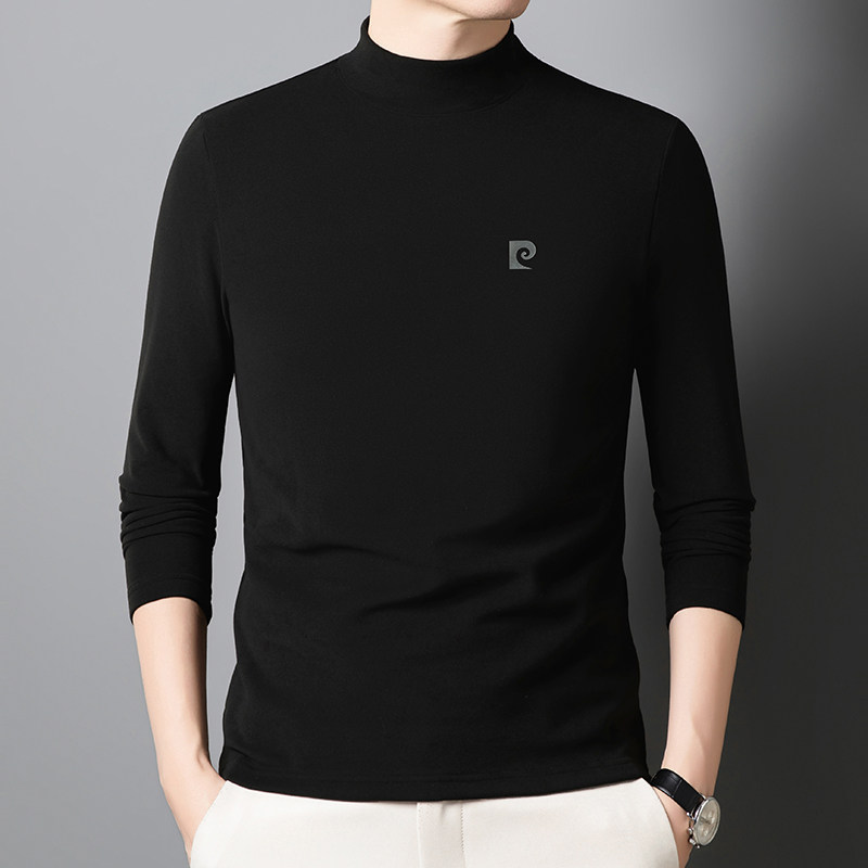 Pilkadan high-end wool silk genuine velvet base sweater long sleeved sweatshirt men's thick high-quality men's clothing