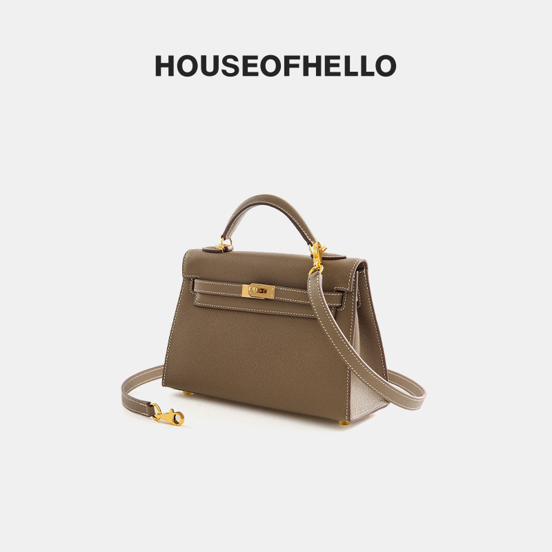 HOUSEOFHELLO spoof mini wax line Kelly bag кожаная высококачественная нишевая сумка-мессенджер легкая роскошная женская сумка Kelly