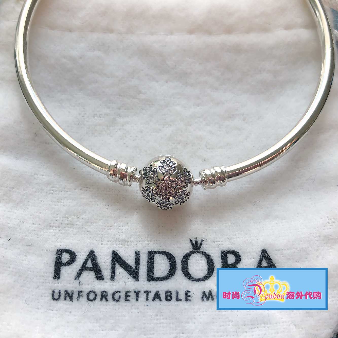 Пандора Pandora [Скидка] Серебро 925 пробы + циркон 16 лет Рождественский браслет в виде снежинки 590740CZ