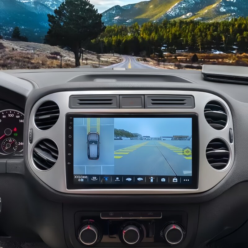 Подходит для автомобиля Volkswagen Tiguan 10-17 лет с центральным управлением на базе Android, навигацией на большом экране, панорамным изображением заднего хода на 360 градусов, универсальной машиной