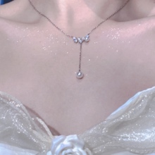 Sweet and elegant 925 sterling silver collarbone chain