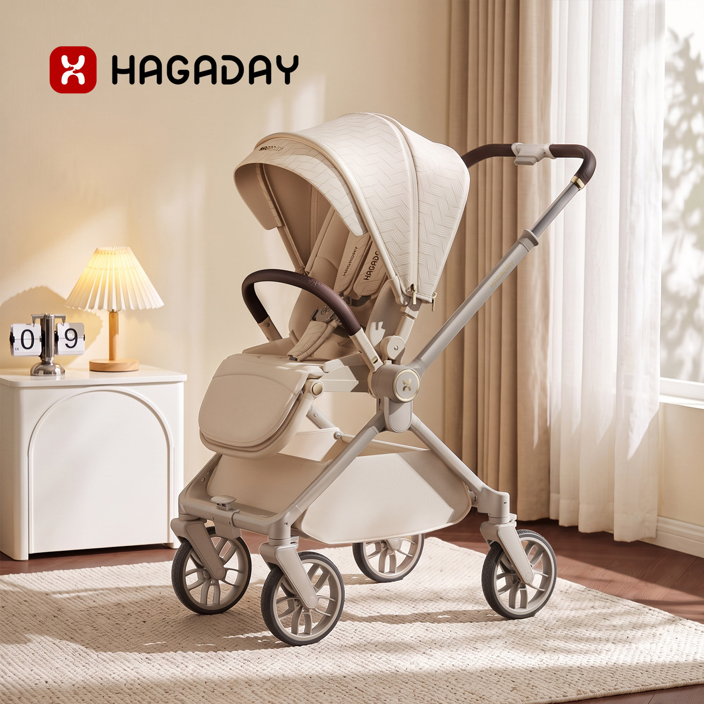коляска hagaday Hagaday pro с двусторонним легким амортизатором, спальная корзина для новорожденных, высокая ландшафтная коляска