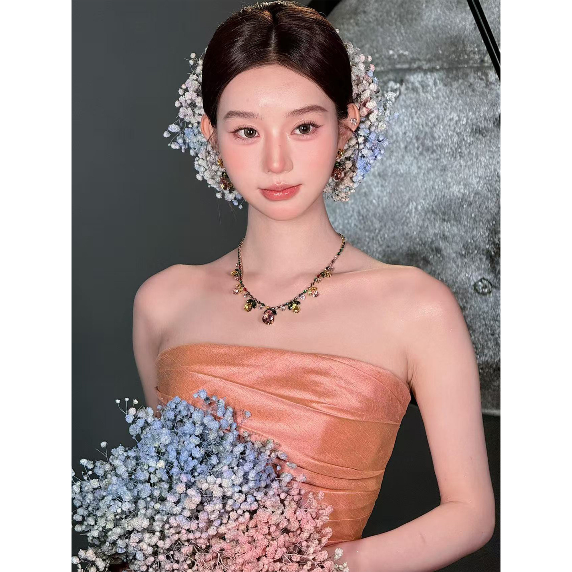 HERMEI Liu Yifei ожерелье со стразами того же цвета, женское легкое роскошное платье для милой дочери, аксессуары для фотосессий