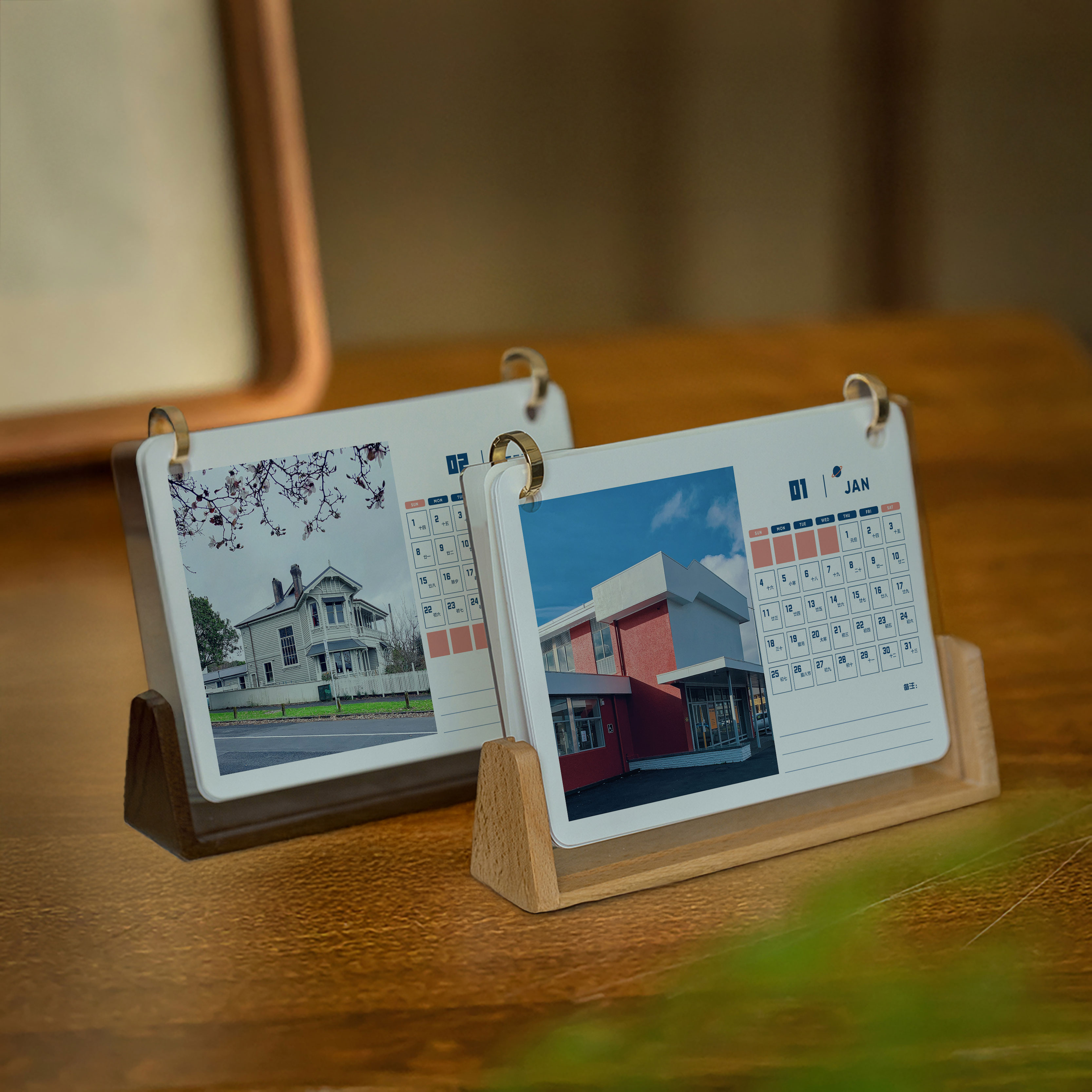 Новая подарочная коробка из орехового дерева настольный календарь на заказ Год лошади деревянный простой ежемесячный календарь фото украшение рабочего стола календарь на заказ