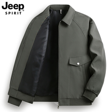 JEEP Jeep jacket for men in spring, middle-aged and elderly, dad with lapel top for men in spring and autumn, casual sports jacket for autumn