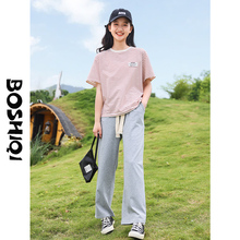 Short sleeved two-piece set for high school students, fashionable for young girls, new summer 2024 for junior high school students, casual sports