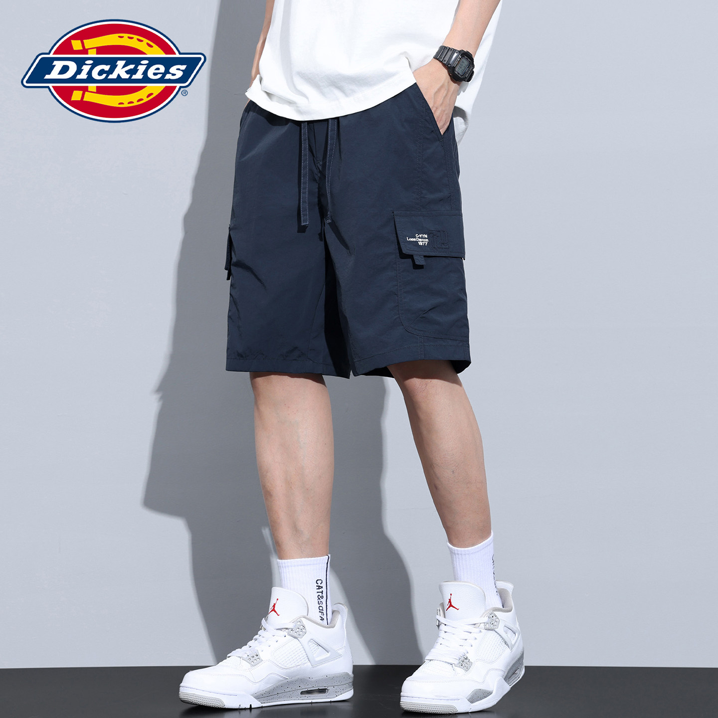 Летние шорты из тонкого ледяного шелка Dickies, мужские свободные прямые быстросохнущие брюки для занятий спортом и отдыха, пятиточечные брюки