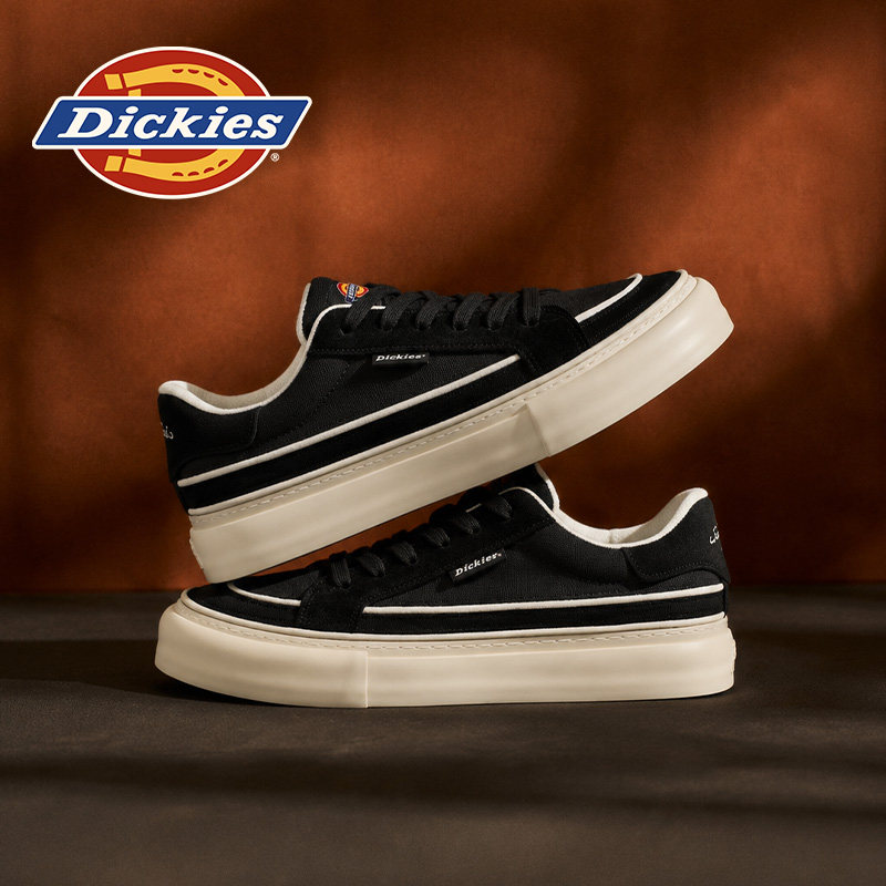 Парусиновая обувь Dickies на толстой подошве; мужская обувь; коллекция 2026 года; новые летние дышащие универсальные белые туфли; трендовые повседневные кроссовки
