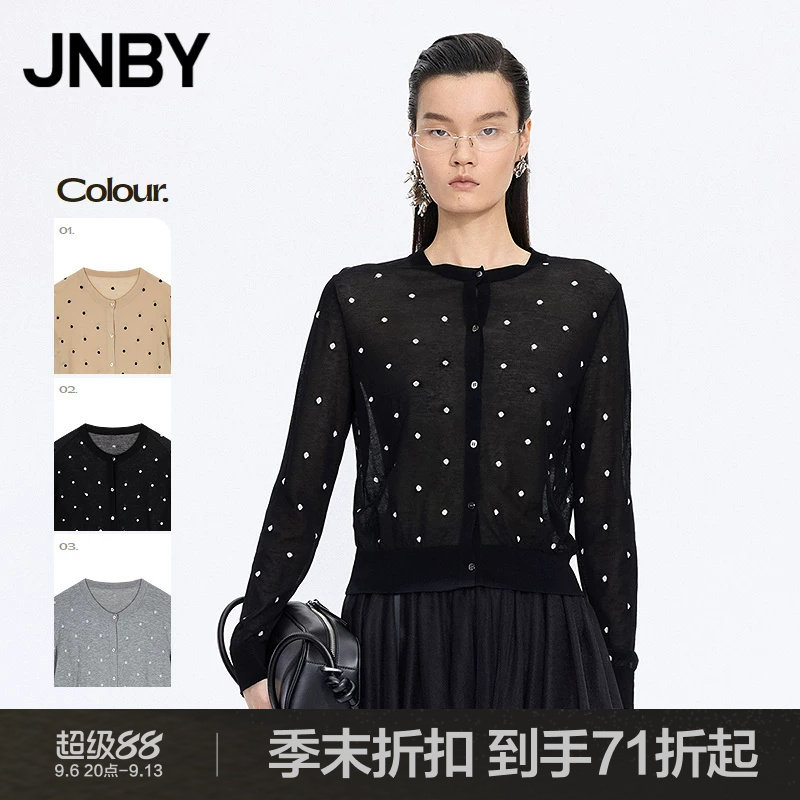 [Тот же абзац в торговом центре] JNBY/Jiangnan commoner 26 новый весенний вязаный кардиган из хлопка в горошек с длинным рукавом 5Q3313900