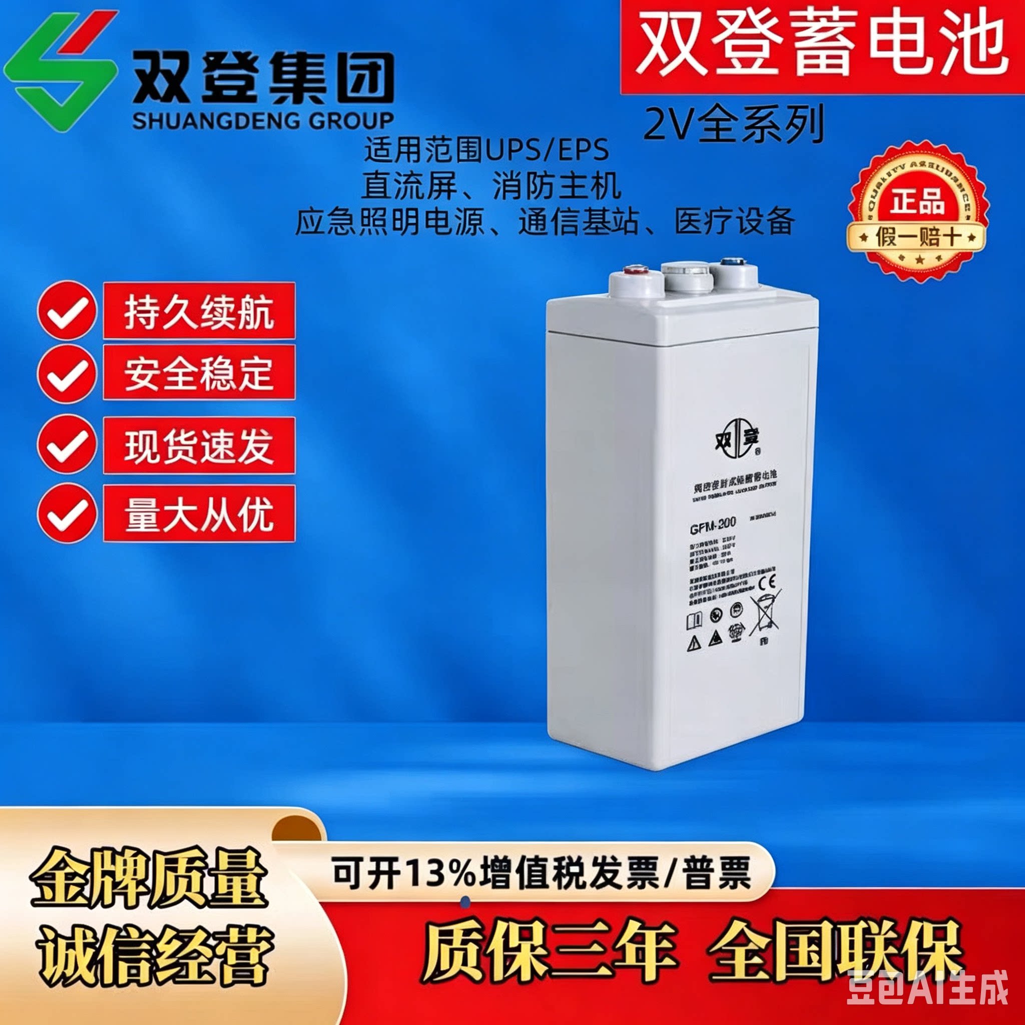 Аккумулятор Shuangdeng GFM-200/2V200AH2V300AH2V500AH2V600AH2V800AH1000AH