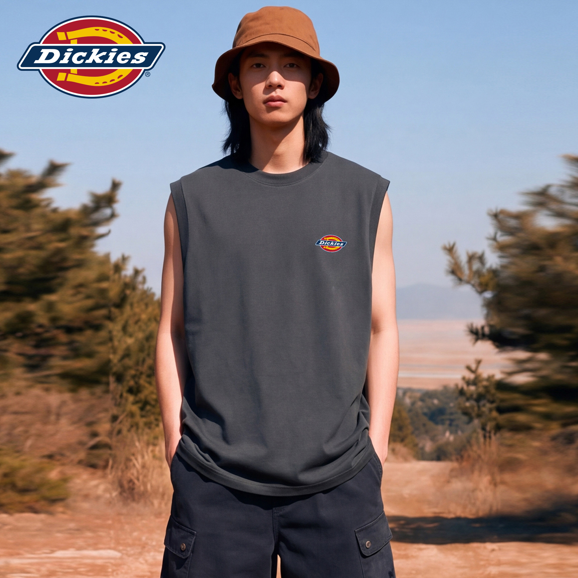 Dickies Emperor, крутой хлопковый жилет, жилет для мужчин, летний свободный повседневный топ с круглым вырезом, футболка без рукавов для пары, M