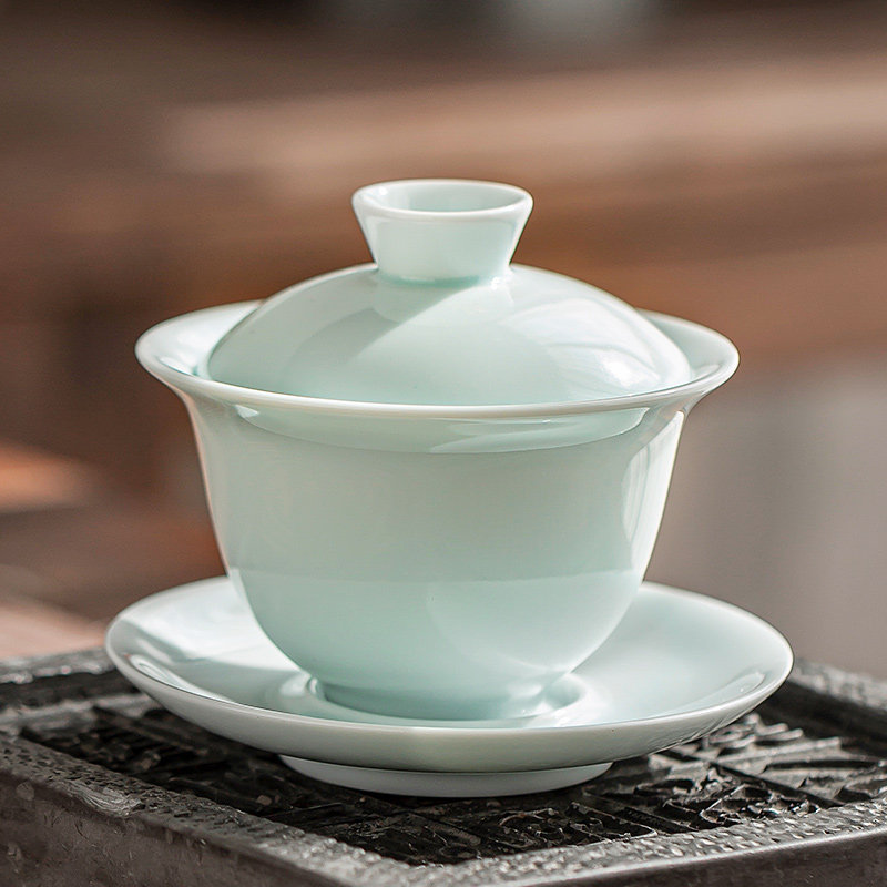 Маленькая керамическая чаша Tang Xianying Qing с крышкой, чайная чашка, чашка Sancai, негорячая чаша для чая ручной работы, тонкая шина, аксессуары для чайного сервиза Кунг-фу