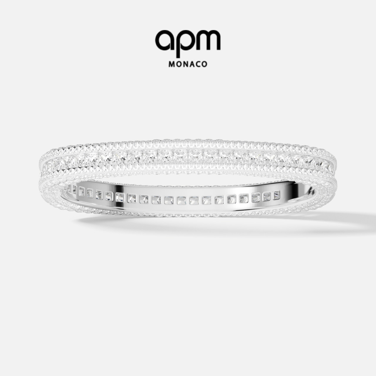 [Тот же стиль, что и у звезды] Официальный флагманский магазин APM Monaco White Monaco Pavé Pavé bracelet couple
