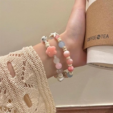 Macaron Ceramic Beaded Bracelet Women's Summer Crowd Design Friend Bracelet Dopamine Bracelet Summer Dog