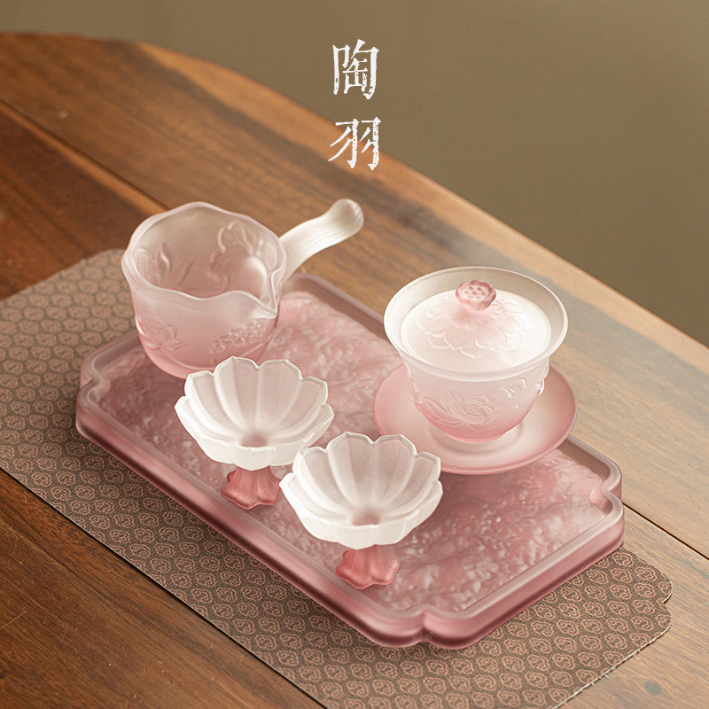 Liuguang Licai Sancai крытая чаша бытовая чайная чаша чайная чашка с чайным подносом Женский ценный чайный сервиз Кунг-фу