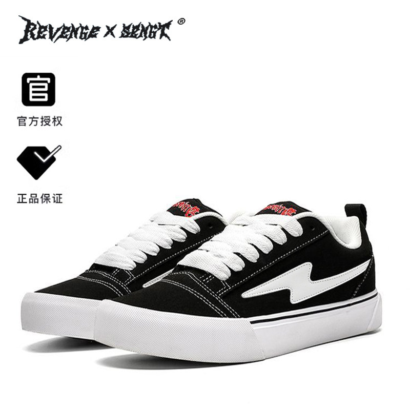 Подлинная обувь REVENGE X SENGT Los Angeles Lightning Joint Black Bread Shoes Мужская летняя уличная обувь для скейтборда
