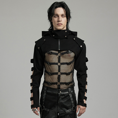 taobao agent ╋魔叹╋PUNKRAVE哥特GOTHIC赛博蒸汽朋克机车超短男士外套WY1596