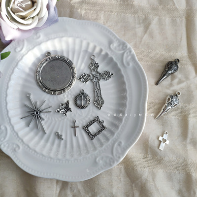 taobao agent 十字架鸟头相框吊坠DIY合金手工饰品配件满包邮