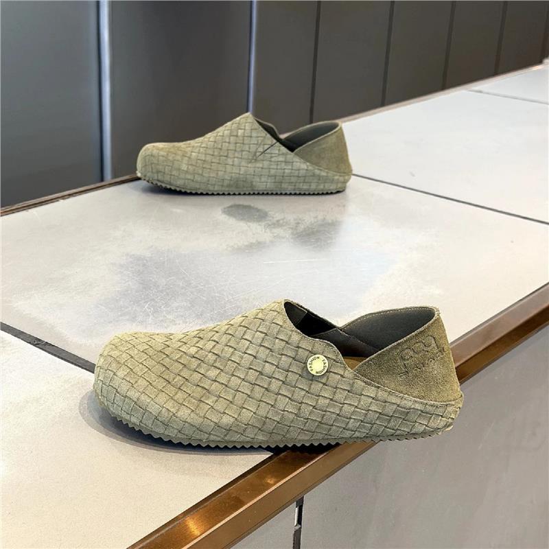 Тканая обувь Birkenstock; мужская летняя новая стильная дышащая обувь из матовой кожи с одной педалью; легкие полуторные тапочки на мягкой подошве