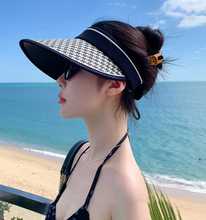 Jiaoxia Forest Sunscreen Hat for Women's 2024 New Sun Hat with UV Protection Big Eaves and Grass Weaving Hollow Top Sun Hat