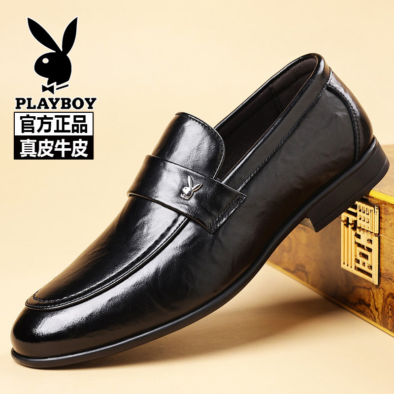 Мужская кожаная обувь Playboy, новая деловая повседневная кожаная обувь из мягкой кожи, дышащая мужская обувь в горошек на мягкой подошве
