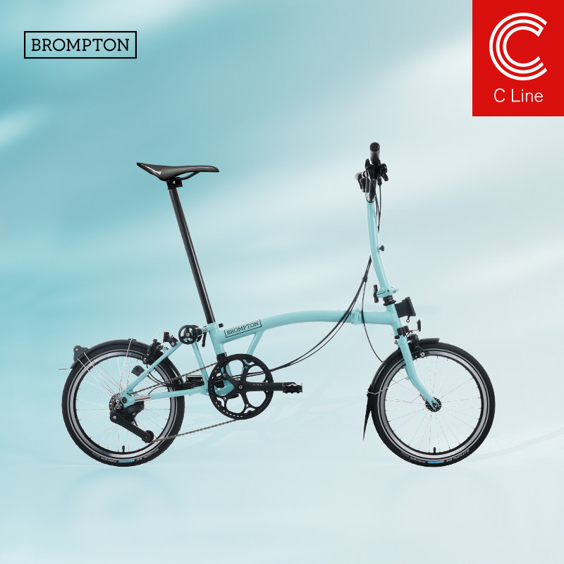 12-скоростной складной велосипед BROMPTON cloth C Line Turkey Green с ручкой M /S