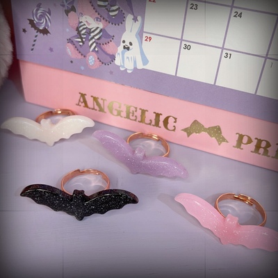 taobao agent 【芝士猫手作】万圣节迷你蝙蝠暗黑系可爱lolita小物可调节戒指