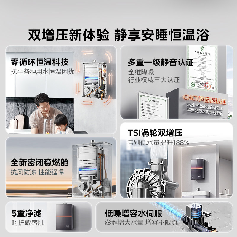 Газовый водонагреватель Midea sleeping M9max бытовой на природном газе объемом 16 литров бесшумный бустер опционально нулевая холодная вода постоянной температуры