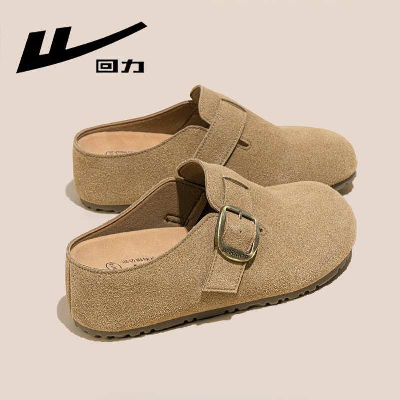 Женская обувь Birkenstock на толстой подошве с откидывающейся спинкой; новинка осени 2026 года; универсальные полусапожки baotou lazy one-step с внутренней отделкой.