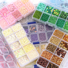 10 grid box 4mm bead sequin bracelet DIY material bag rice bead ring woven necklace handmade beaded accessories