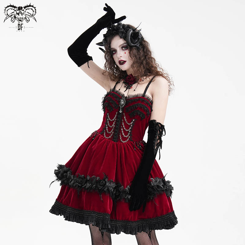 Devil Fashion Spaghetti Strap Lolita Short Dress [SKT20601/02]