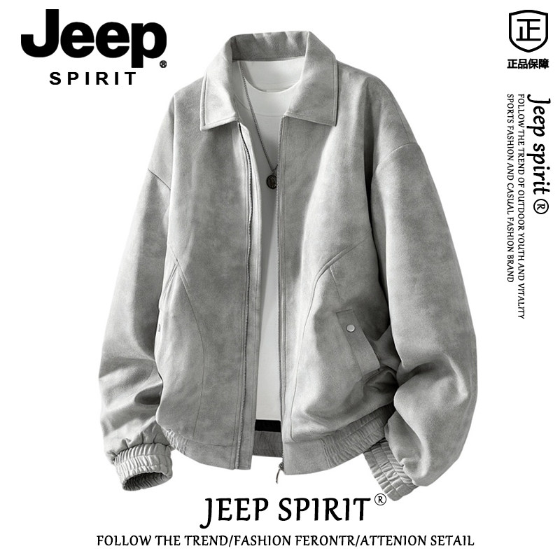Ветрозащитная куртка из американской замши Jeep spirit, мужская весенне-осенняя свободная кожаная куртка для пары мужчин