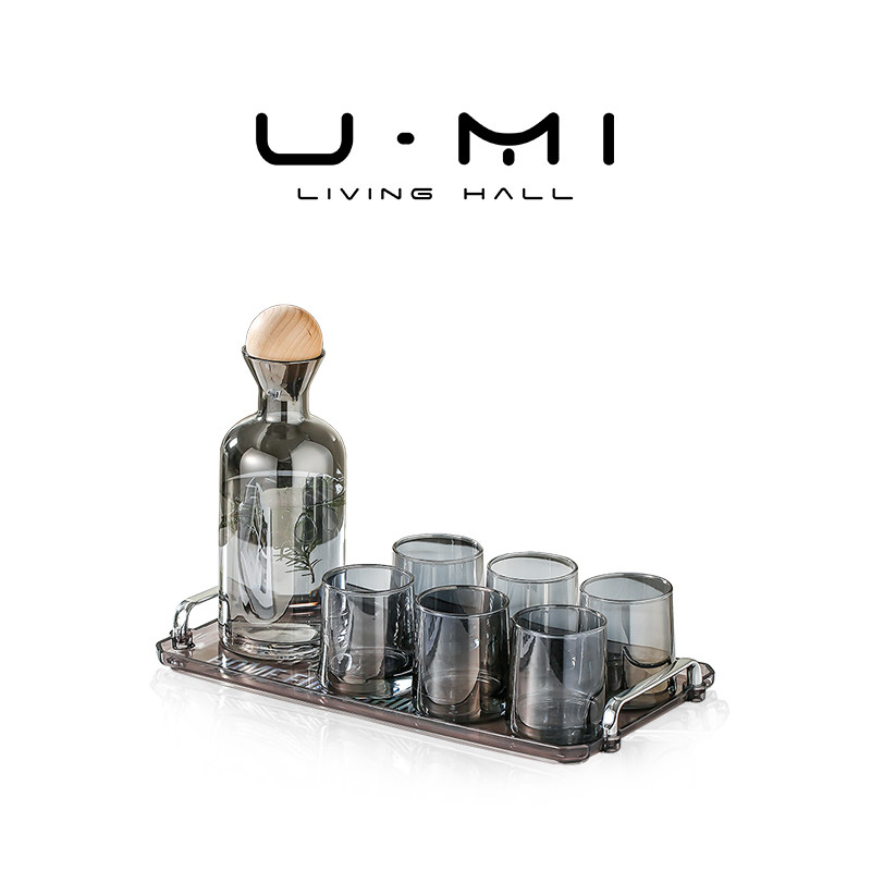 U Mi LIVING* Серебряный гравий / чайный сервиз glass glass light luxury ins бытовая гостиная бутылка прохладной воды, устойчивая к высоким температурам