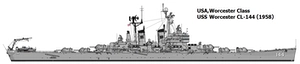 [1/700 USS 伍斯特号巡洋舰(带全套蚀刻片)]