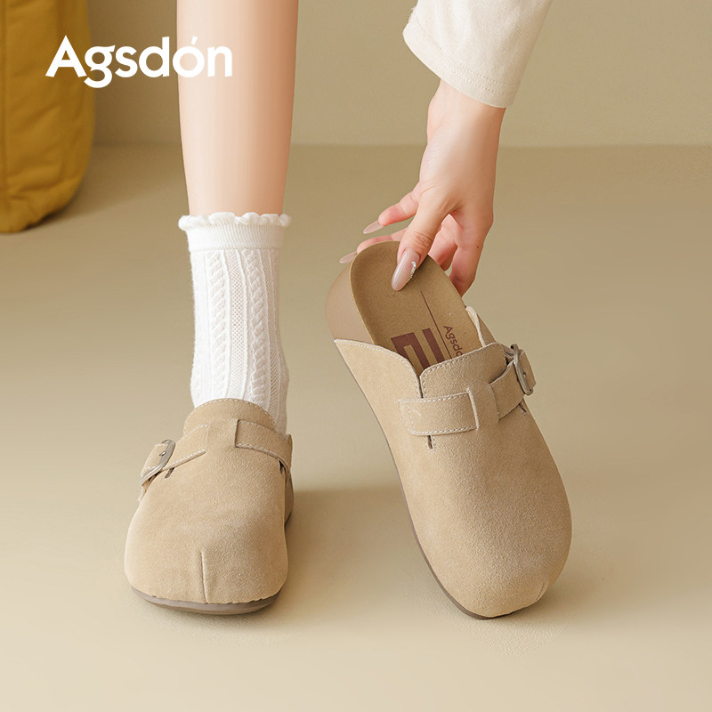 Женская обувь Birkenstock на толстой подошве, новинка 2026 года, осенняя обувь для ленивых людей, универсальная верхняя одежда Baotou на мягкой подошве, не утомляющая ноги